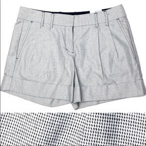 Express Editor Black and White Houndstooth Pleated Cuffed Shorts